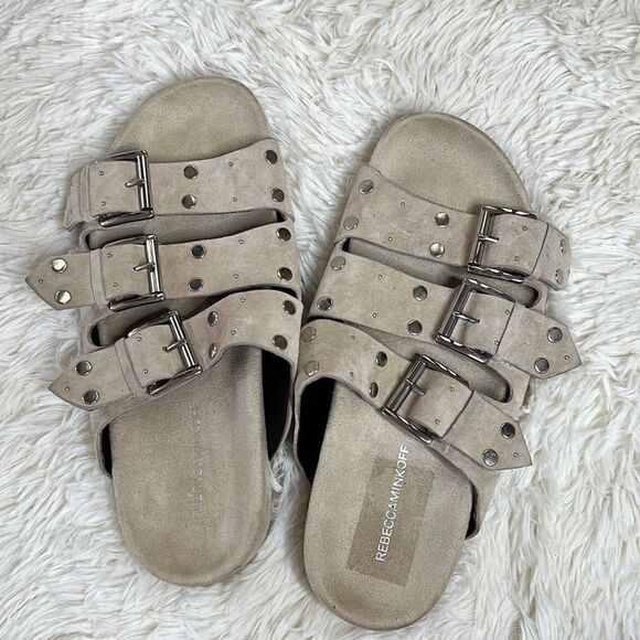 Rebecca Minkoff Womens Tania Open Toe Casual Slide Sandals Size 7.5M New - Picture 8 of 8